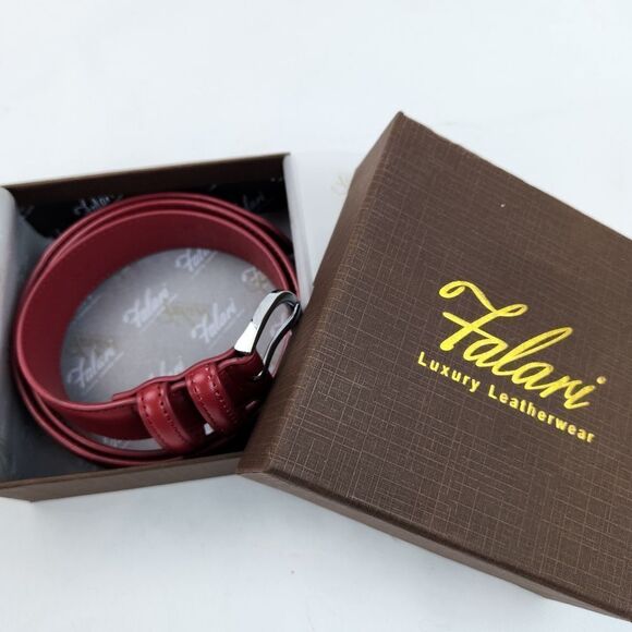 ?️NIB Red Dressy Genuine Leather Belt Small